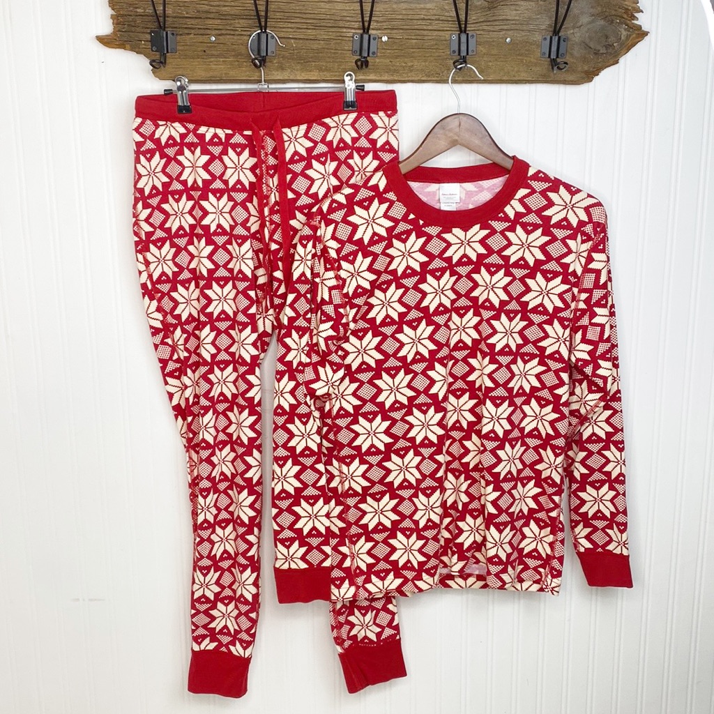 Hanna Andersson Scandi Snowflake Pj Pajama Set Adult Large